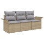 Conjunto de Sofá de Jardín Con Cojines Beige Ratán Poly de , Sofás de exterior - Ref: Foro24-3345220, Precio: 223,20 €, Descu...