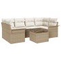 Juego de Sofá de Jardín de 7 Piezas con Cojines Beige de Ratán Poliéster de , Sofás de exterior - Ref: Foro24-3345261, Precio...