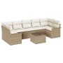 Juego de Sofá de Jardín de 8 Piezas con Cojines de Ratán Poliéster Beige de , Sofás de exterior - Ref: Foro24-3345281, Precio...