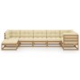 Juego de muebles de jardín 7 pzas y cojines madera maciza pino de vidaXL, Conjuntos de jardín - Ref: Foro24-3076747, Precio: ...
