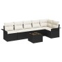 Conjunto de Sofá de Jardín de 6 Piezas con Cojines de Ratán Sintético en Negro de , Sofás de exterior - Ref: Foro24-3345387, ...