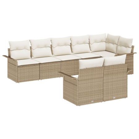 Juego de sofá de jardín de 8 piezas con cojines Beige Poliratán de , Sofás de exterior - Ref: Foro24-3345411, Precio: 601,59 ...