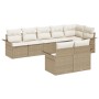 Juego de sofá de jardín de 8 piezas con cojines Beige Poliratán de , Sofás de exterior - Ref: Foro24-3345411, Precio: 601,59 ...