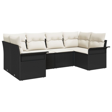 Conjunto de sofá de jardín de 6 piezas con cojines de Poliratán negro de , Sofás de exterior - Ref: Foro24-3345497, Precio: 3...