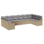 Set de Sofá de Jardín de 10 Piezas con Cojines Ratán Sintético Beige de , Sofás de exterior - Ref: Foro24-3345540, Precio: 65...