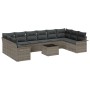 Juego de Sofá de Jardín de 10 Piezas con Cojines de Rattán Negro de , Sofás de exterior - Ref: Foro24-3345549, Precio: 667,62...