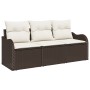 Set de Sofá de Jardín de 3 Piezas con Cojines Marrón Rattan Poli de , Sofás de exterior - Ref: Foro24-3345558, Precio: 221,95...