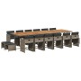 Set comedor de jardín 17 pzas y cojines ratán sintético gris en Conjuntos de jardín | Comprar online en Foru.es