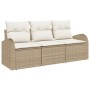 Juego de Sofá de Jardín de 3 Piezas con Cojines Beige Poliratán de , Sofás de exterior - Ref: Foro24-3345901, Precio: 224,27 ...