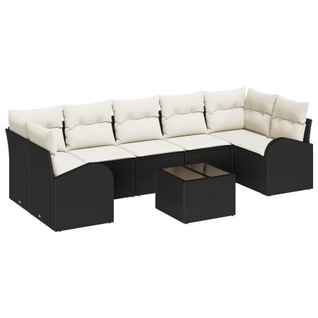 Conjunto de Sofá de Jardín de 8 Piezas con Cojines Negro Poliratán de , Sofás de exterior - Ref: Foro24-3345957, Precio: 489,...