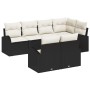 Set de Sofá de Jardín de 7 Piezas con Cojines de Poliratán Negro de , Sofás de exterior - Ref: Foro24-3346077, Precio: 502,42...