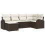 Conjunto de Sofá de Jardín de 6 Piezas con Cojines Marrón Poliratán de , Sofás de exterior - Ref: Foro24-3346108, Precio: 395...