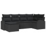 Conjunto de Sofá de Jardín de 6 Piezas con Cojines Negro Ratán Poliéster de , Sofás de exterior - Ref: Foro24-3346113, Precio...