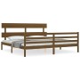 Estructura cama y cabecero madera maciza marrón miel 200x200 cm de vidaXL, Camas y somieres - Ref: Foro24-3195114, Precio: 17...