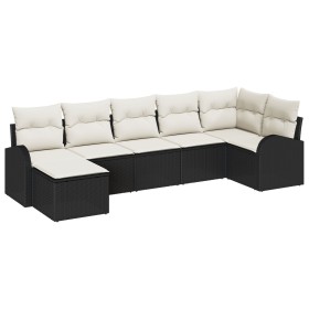 Juego de Sofá de Jardín de 7 Piezas con Cojines en Poliratán Negro de , Sofás de exterior - Ref: Foro24-3346127, Precio: 404,...