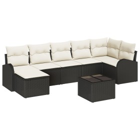 Juego de Sofá de Jardín de 7 Piezas con Cojines Marrón Ratán Poli de , Sofás de exterior - Ref: Foro24-3346137, Precio: 457,6...