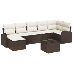 Conjunto de sofá de jardín de 7 piezas con cojines grises de ratán sintético de , Sofás de exterior - Ref: Foro24-3346138, Pr...