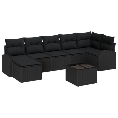 Set de Sofás de Jardín de 8 Piezas con Cojines Beige de Ratán de , Sofás de exterior - Ref: Foro24-3346143, Precio: 497,83 €,...