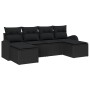 Conjunto de Sofá de Jardín de 6 Piezas con Cojines Negro Poliratán de , Sofás de exterior - Ref: Foro24-3346153, Precio: 352,...