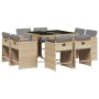 Set comedor de jardín 9 pzas con cojines ratán sintético beige en Conjuntos de jardín | Comprar online en Foru.es