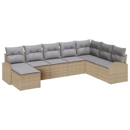 Set de sofá de jardín de 8 piezas con cojines en beige de ratán sintético | Foro24.es | Tu tienda online para hogar, jardín y más Foro24.es