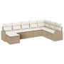 Conjunto de Sofá de Jardín de 8 Piezas con Cojines Beige de Poliratán de , Sofás de exterior - Ref: Foro24-3346161, Precio: 5...
