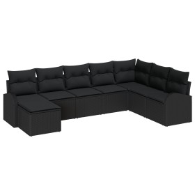 Conjunto de Sofá de Jardín de 8 Piezas con Cojines Negro de Poliratán de , Sofás de exterior - Ref: Foro24-3346163, Precio: 5...