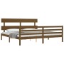 Estructura cama y cabecero madera maciza marrón miel 200x200 cm de vidaXL, Camas y somieres - Ref: Foro24-3195114, Precio: 17...