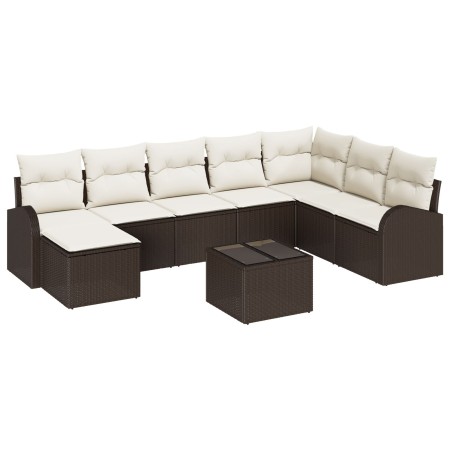 Conjunto de sofá de jardín de 8 piezas con cojines gris de polirratán de , Sofás de exterior - Ref: Foro24-3346168, Precio: 5...
