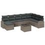 Set de sofá de jardín de 8 piezas con cojines de ratán sintético negro de , Sofás de exterior - Ref: Foro24-3346169, Precio: ...