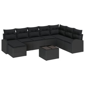 Set de Sofá de Jardín de 9 Piezas con Cojines Beige de Ratán Sintético de , Sofás de exterior - Ref: Foro24-3346173, Precio: ...