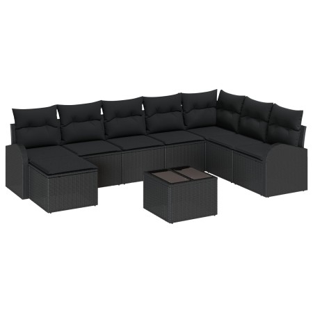 Set de Sofá de Jardín de 9 Piezas con Cojines Beige de Ratán Sintético de , Sofás de exterior - Ref: Foro24-3346173, Precio: ...