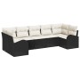 Conjunto de sofá de jardín de 7 piezas con cojines - Ratan sintético negro de , Sofás de exterior - Ref: Foro24-3346187, Prec...