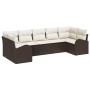 Conjunto de Sofá de Jardín de 7 Piezas con Cojines Marrón de Ratán Sintético de , Sofás de exterior - Ref: Foro24-3346188, Pr...