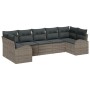 Conjunto de sofá de jardín de 7 piezas con cojines en gris de polirratán de , Sofás de exterior - Ref: Foro24-3346189, Precio...