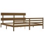 Estructura cama y cabecero madera maciza marrón miel 200x200 cm de vidaXL, Camas y somieres - Ref: Foro24-3195114, Precio: 17...