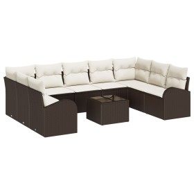 Juego de Sofá de Jardín de 9 Piezas con Cojines Gris Polirratán de , Sofás de exterior - Ref: Foro24-3346208, Precio: 639,39 ...
