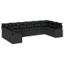 Conjunto de sofá de jardín de 10 piezas con cojines negro poli ratán. de , Sofás de exterior - Ref: Foro24-3346223, Precio: 6...