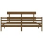 Estructura cama y cabecero madera maciza marrón miel 200x200 cm de vidaXL, Camas y somieres - Ref: Foro24-3195114, Precio: 17...