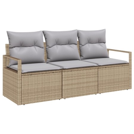 Conjunto de Sofá de Jardín  de 3 Piezas con Cojines Beige Poliratán, Sofá de Jardín  de 2 Plazas con Cojines Beige Poliratán | Foro24.es | Tu tienda online para hogar, jardín y más Foro24.es
