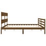 Estructura cama y cabecero madera maciza marrón miel 200x200 cm de vidaXL, Camas y somieres - Ref: Foro24-3195114, Precio: 17...