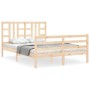 Estructura de cama con cabecero madera maciza 160x200 cm de vidaXL, Camas y somieres - Ref: Foro24-3193931, Precio: 136,85 €,...