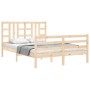 Estructura de cama con cabecero madera maciza 160x200 cm de vidaXL, Camas y somieres - Ref: Foro24-3193931, Precio: 136,85 €,...