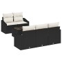 Conjunto de 6 Piezas de Sofá para Jardín con Cojines Negro Ratán Poliéster de , Sofás de exterior - Ref: Foro24-3346597, Prec...