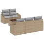 Conjunto de Sofá de Jardín  de 6 Piezas con Cojines Beige Ratán Poli | Foro24.es | Tu tienda online para hogar, jardín y más Foro24.es
