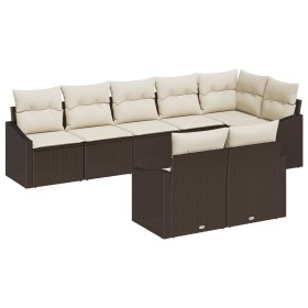 Conjunto de sofá de jardín de 8 piezas con cojines en marrón de ratán sintético de , Sofás de exterior - Ref: Foro24-3346768,...