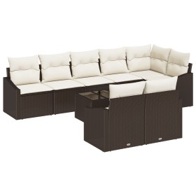 Conjunto de sofá de jardín de 8 piezas con cojines gris de poliratán de , Sofás de exterior - Ref: Foro24-3346778, Precio: 63...