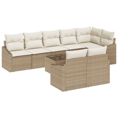 Conjunto de sofá de jardín de 9 piezas con cojines de poliratán marrón de , Sofás de exterior - Ref: Foro24-3346781, Precio: ...