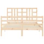 Estructura de cama con cabecero madera maciza 160x200 cm de vidaXL, Camas y somieres - Ref: Foro24-3193931, Precio: 136,85 €,...