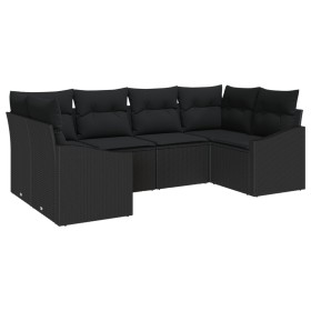 Juego de Sofá de Jardín de 6 Piezas con Cojines Negro Poliratán de , Sofás de exterior - Ref: Foro24-3346863, Precio: 408,57 ...